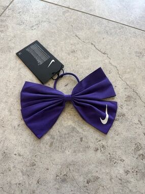 Nike Purple Bow Hair Scrunchie with White Swoosh